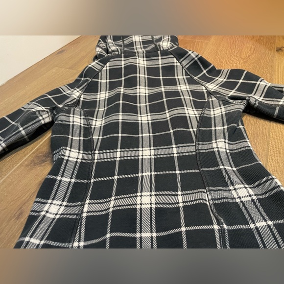 Lululemon Navy White Varsity Plaid Check Scuba II Hoodie Jacket Size 2 HTF - Picture 4 of 6